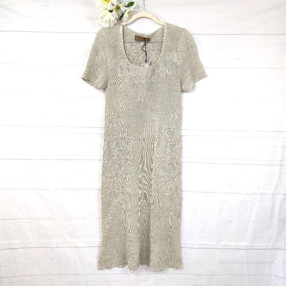 Zuza Bart Design NWT Tan Linen Knit Dress SZ M